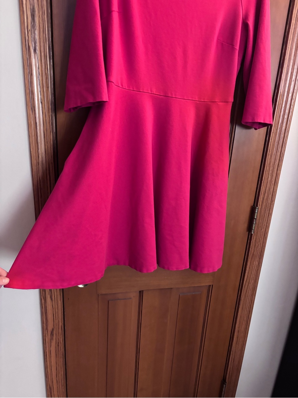 Kate Spade Dark Watermelon 3/4 Sleeve Fit and Flare Dress - Picture 4 of 12